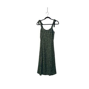 Rihoas women’s green floral shoulder, Tie midi, dress size xs